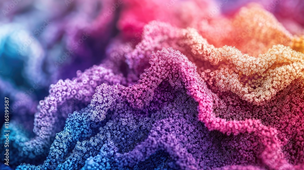 Naklejka premium Noise abstract background idea. Vibrant abstract waves in colorful hues creating a mesmerizing visual experience.