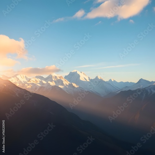 Wallpaper Mural Snow-Capped Mountain Range at Dawn Torontodigital.ca