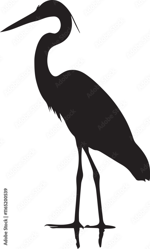 Obraz premium Heron bird silhouette Illustration design