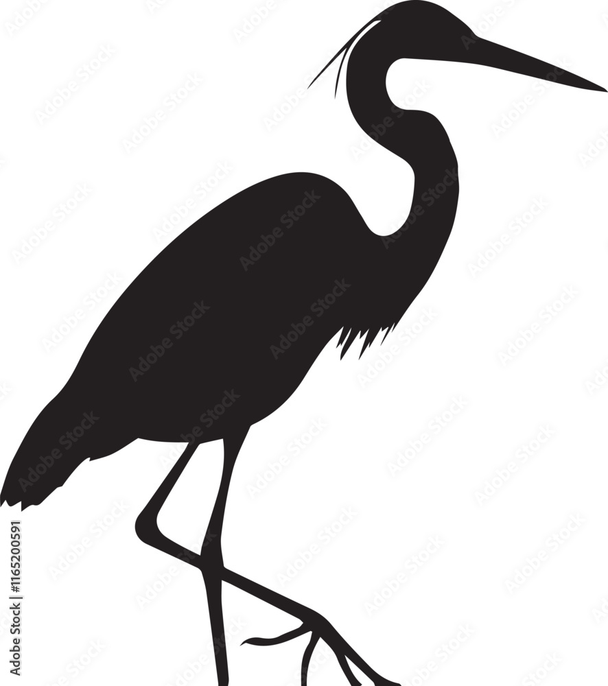 Fototapeta premium Heron bird silhouette Illustration design