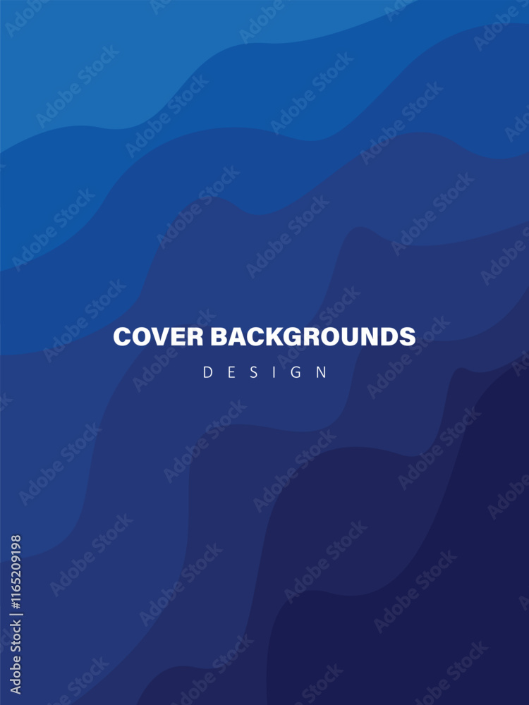 Abstract blue wave gradient background for poster or brochure cover design