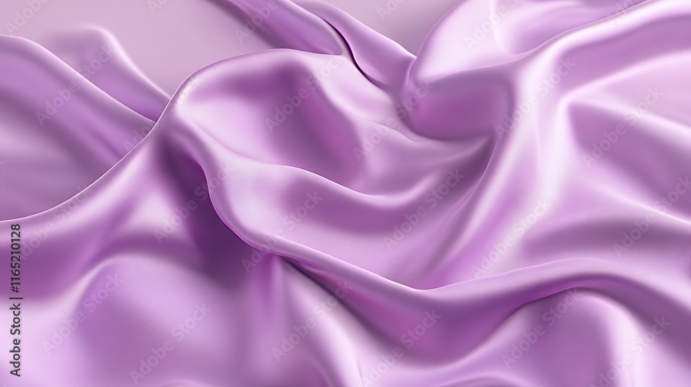 Fototapeta premium Draped Lavender Silk Fabric Showing Soft Waves