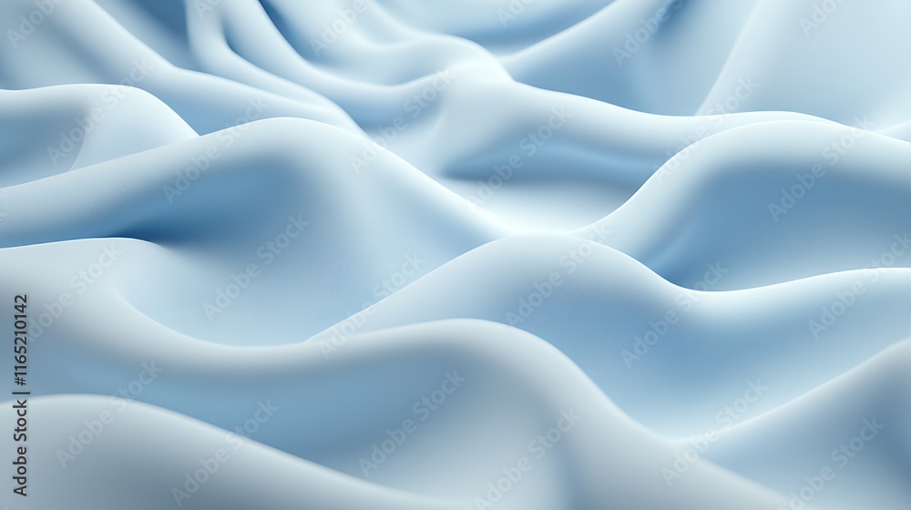 Obraz premium Abstract Blue Fabric Draped Softly Undulating Waves