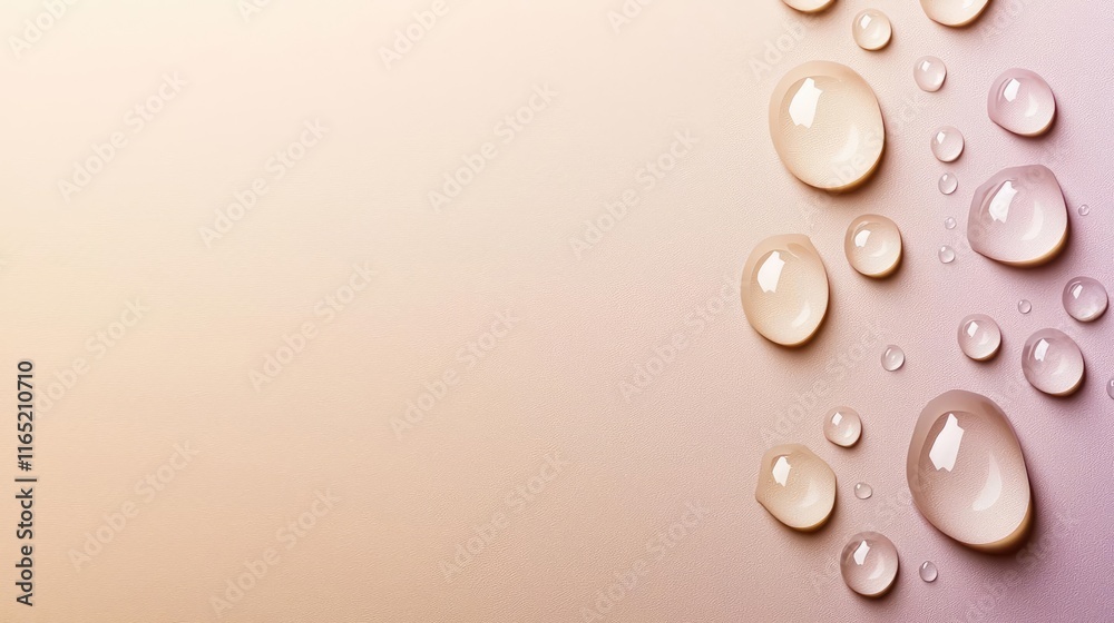 Droplets abstract background idea. Aesthetic water droplets on a soft background, symbolizing freshness and purity. Droplets abstract background idea. Aesthetic water droplets on a soft background, symbolizing freshness and purity.