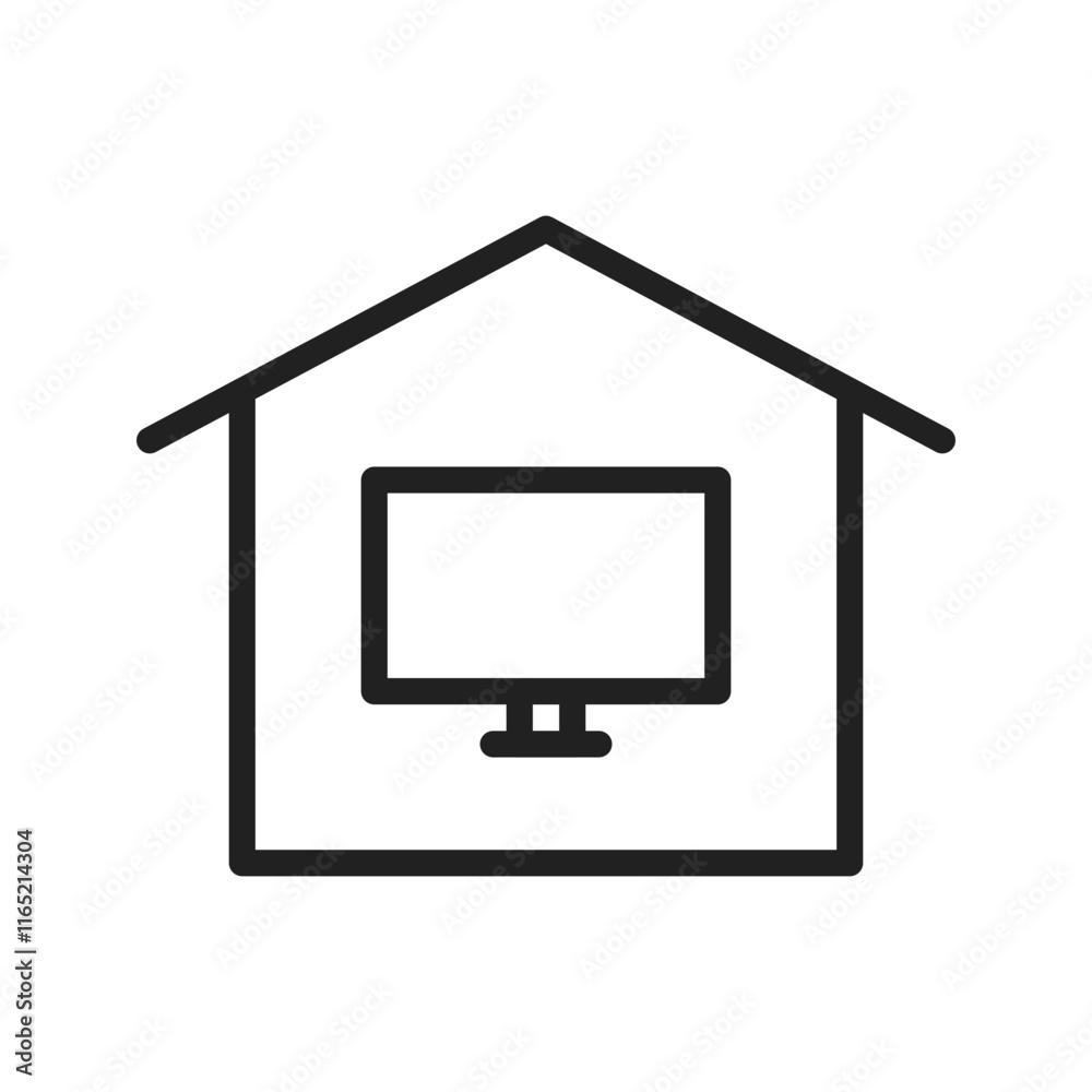 Home Office icon vector image. Suitable for mobile apps, web apps and print media. Home Office icon vector image. Suitable for mobile apps, web apps and print media.