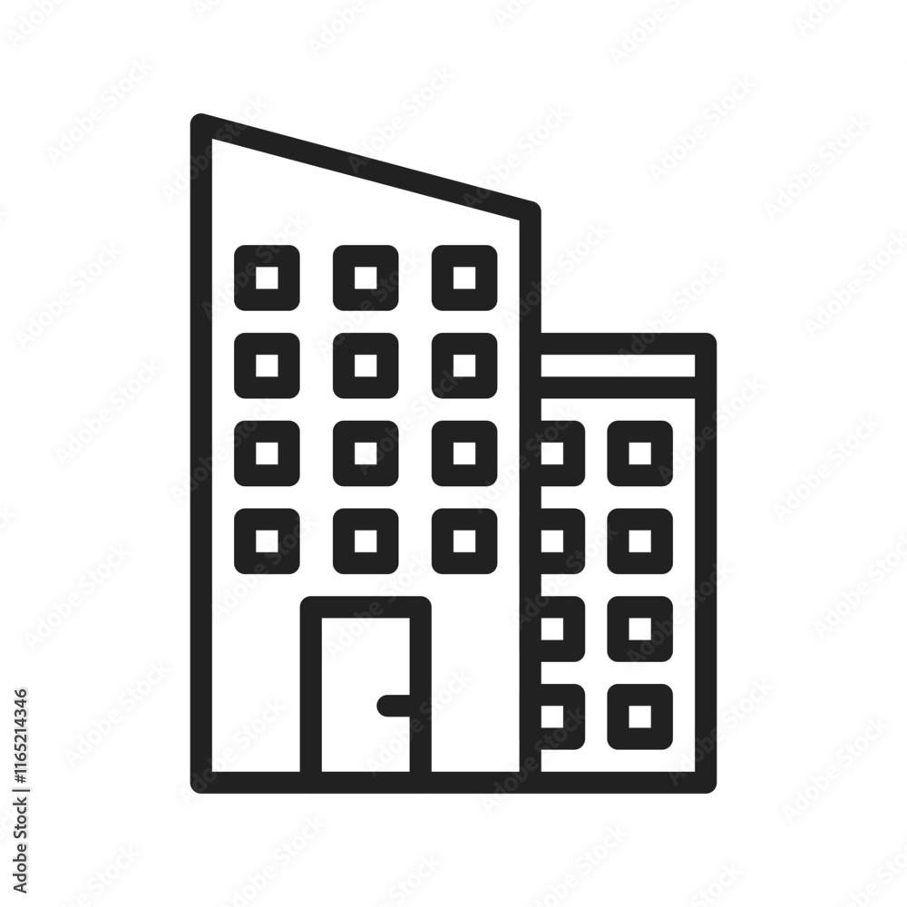 Office Building icon vector image. Suitable for mobile apps, web apps and print media. Office Building icon vector image. Suitable for mobile apps, web apps and print media.
