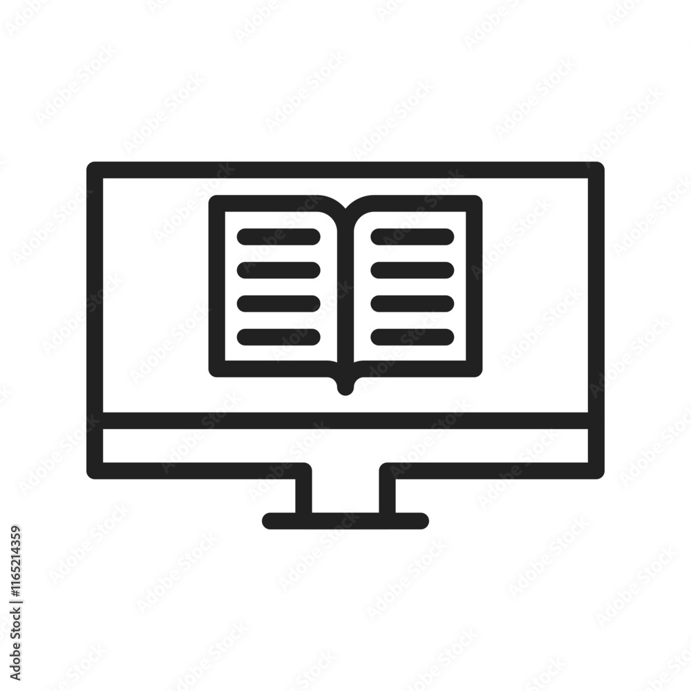 Online Course icon vector image. Suitable for mobile apps, web apps and print media. Online Course icon vector image. Suitable for mobile apps, web apps and print media.