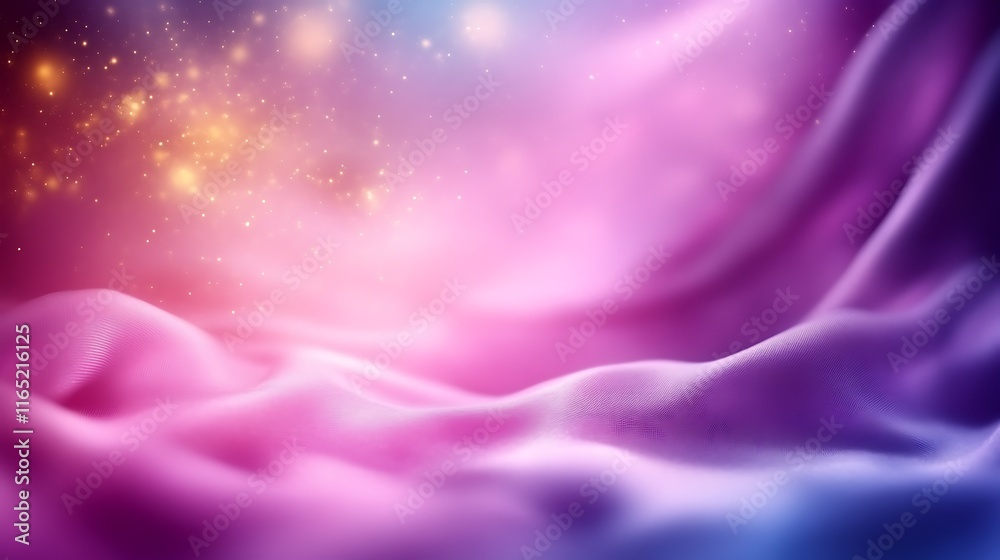 Fototapeta premium Abstract Purple Pink Fabric Background with Glowing Lights