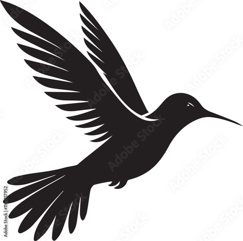 Humming bird silhouette vector artwork photo