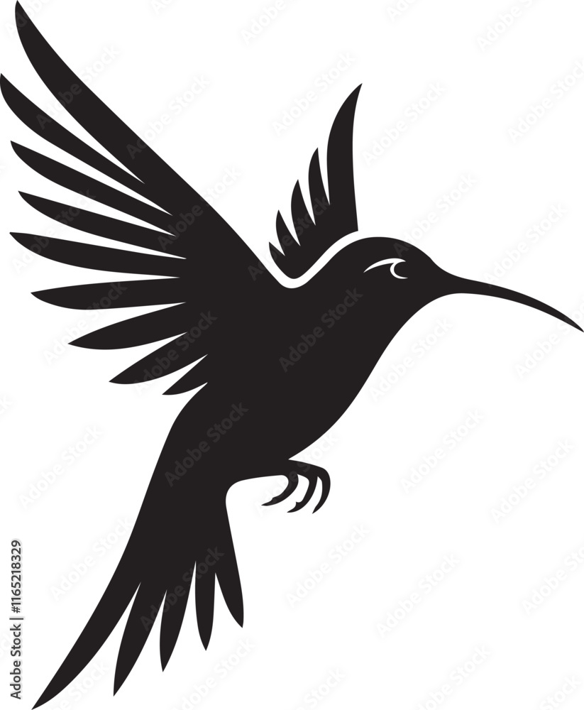 Obraz premium Humming bird silhouette vector artwork