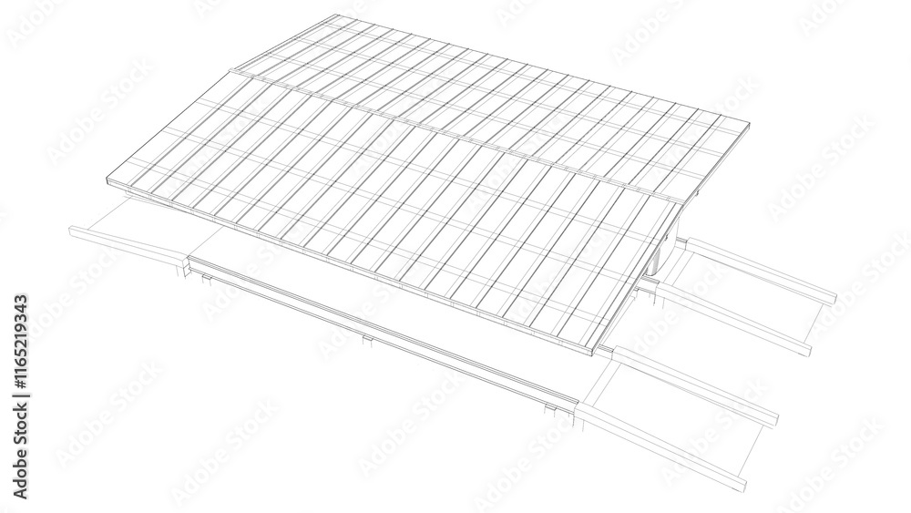 3D illustration of truck weight scale 3D illustration of truck weight scale