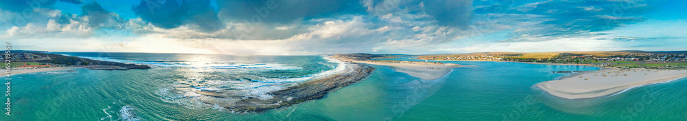 Obraz premium Scenic spring aerial of Kalbarri Coastline and vibrant town in Western Australia