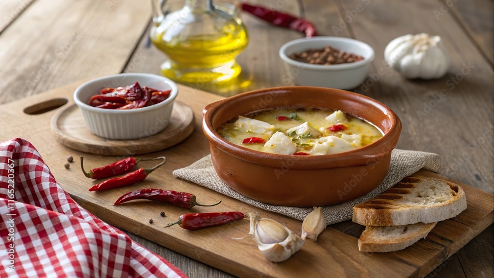 Rustic culinary delight with a clay pot of flavorful stew on a wooden table Rustic culinary delight with a clay pot of flavorful stew on a wooden table