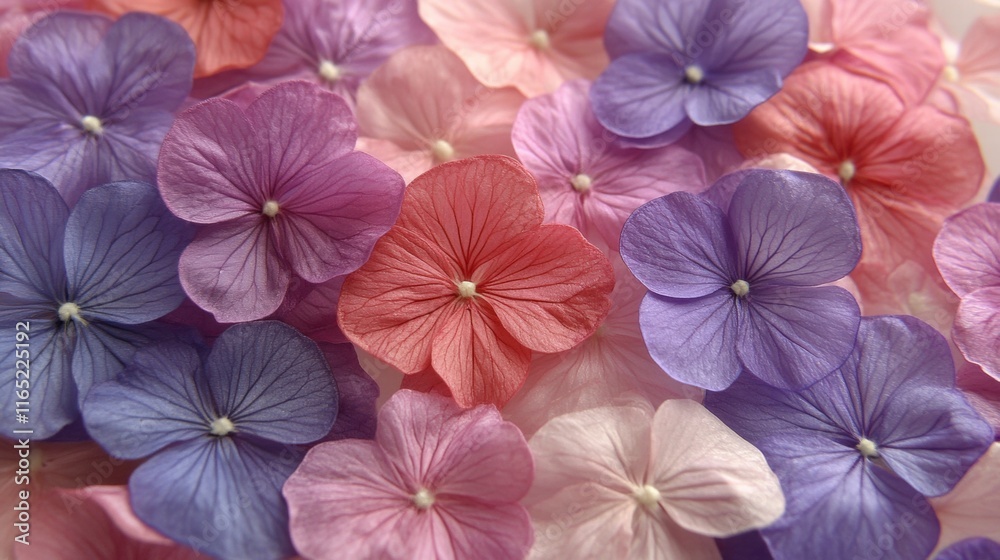 Delicate Pastel Hydrangea Petals