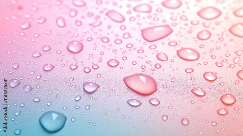 Droplets abstract background idea. Close-up of colorful water droplets on a soft gradient background, highlighting nature's beauty. Droplets abstract background idea. Close-up of colorful water droplets on a soft gradient background, highlighting nature's beauty.