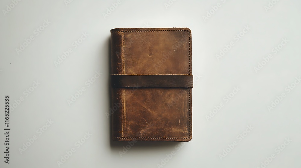 Brown Leather Wallet on White Background Brown Leather Wallet on White Background