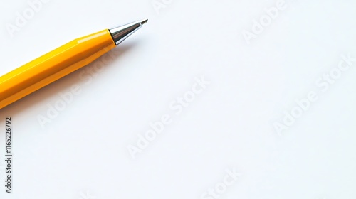 Yellow Pen on White Background