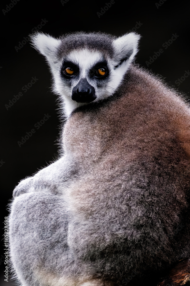 Obraz premium Close-up Portrait of Ring-tailed Lemur Madagascar animal