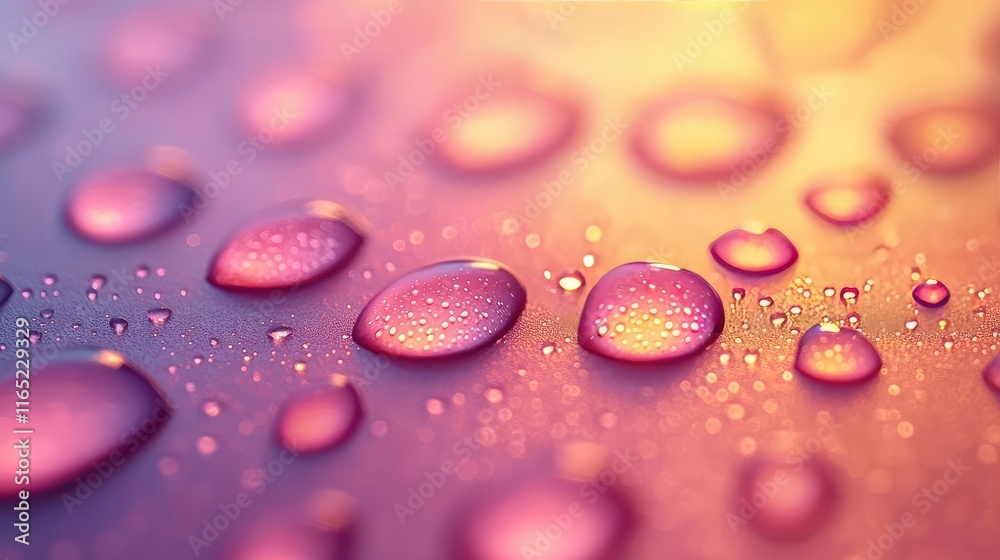 Droplets abstract background idea. Colorful droplets on a surface reflecting light in a mesmerizing pattern. Droplets abstract background idea. Colorful droplets on a surface reflecting light in a mesmerizing pattern.