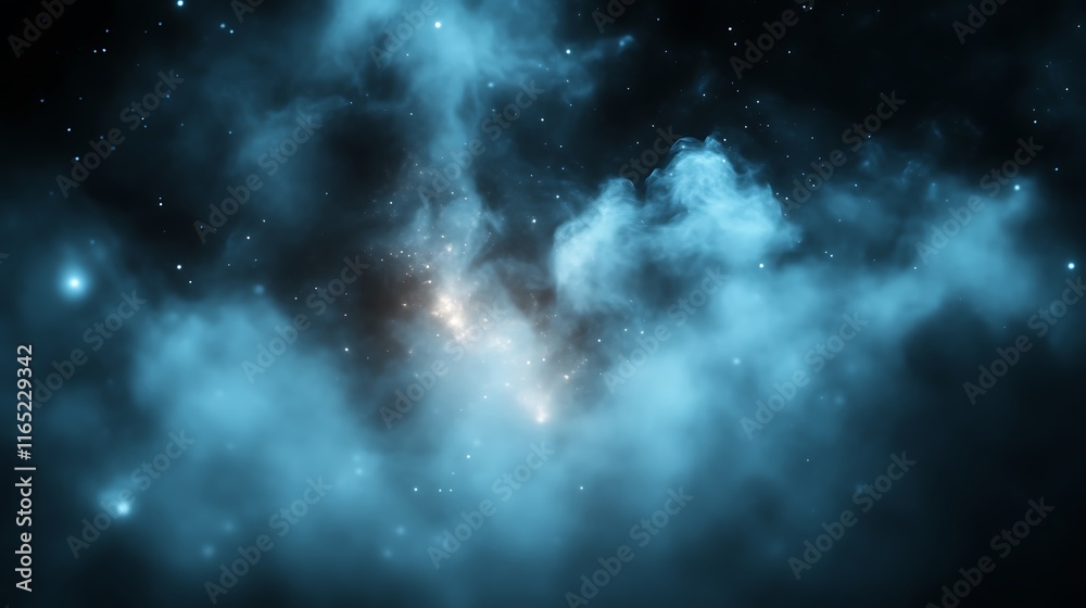 Fototapeta premium Celestial Nebula Glowing Stars Cosmic Dust