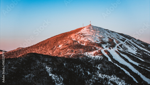 summit of Sugarloaf Mountain, Maine at sunrise.
