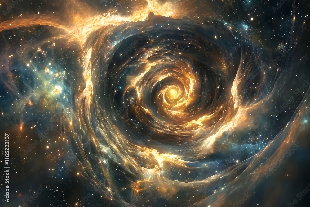Obraz premium Cosmic Nebula Swirling Through Space A Galactic Vortex