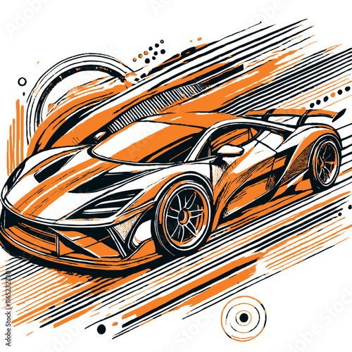 Sports car illustration.