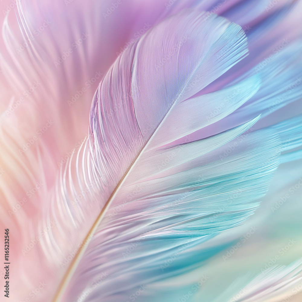 Fototapeta premium Ethereal feather art nature scene abstract photography soft pastel environment close-up view serenity and beauty