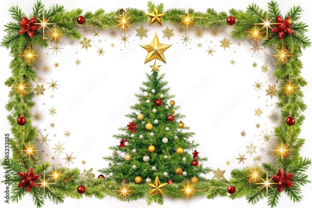 christmas frame with branches christmas frame with branches