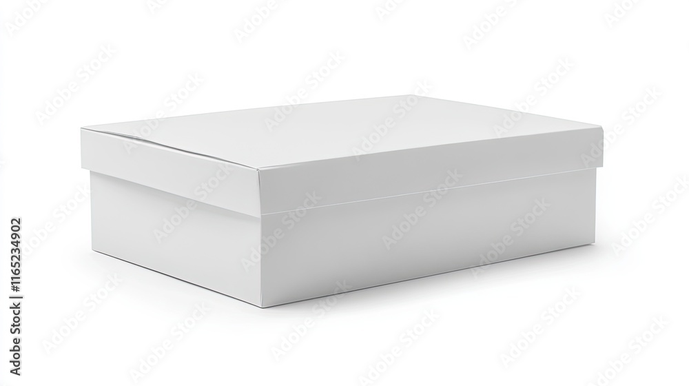 Isolated white paper box with no labels or logos, perfect for packaging mockups or product presentation in minimalist settings