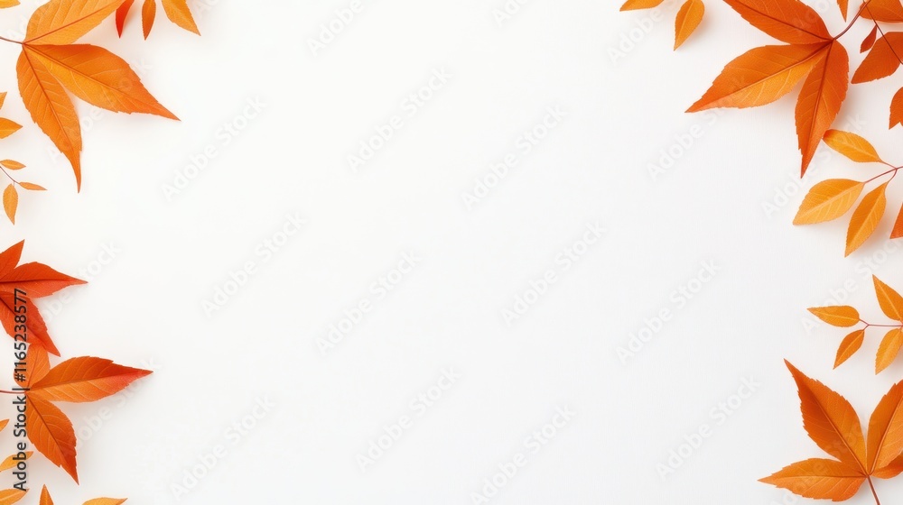 Autumn leaves arranged on a white background for decoration. Autumn leaves arranged on a white background for decoration.