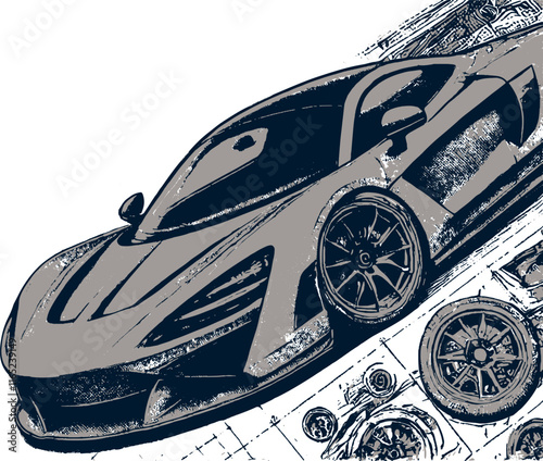 Sports car illustration.