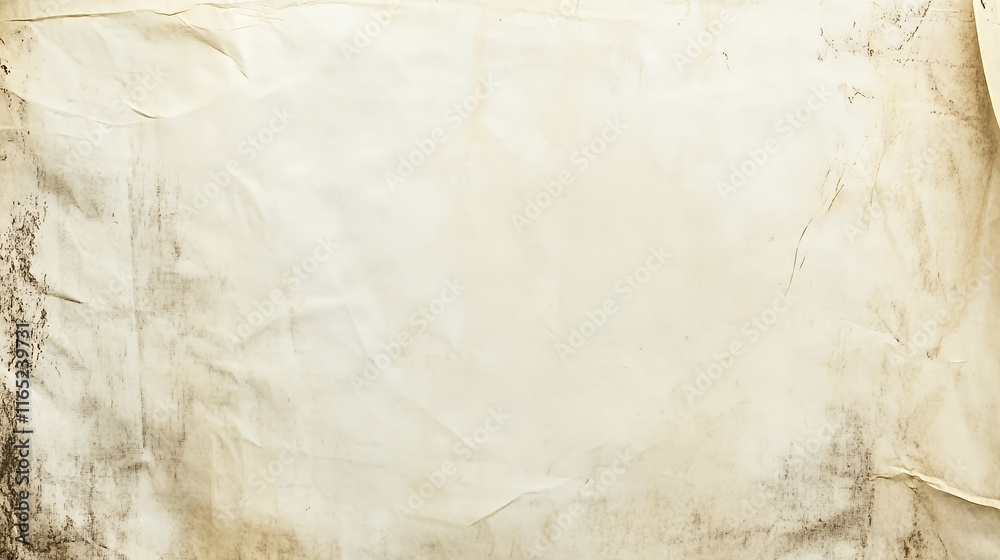 Fototapeta premium Aged Paper Texture With Creases And Stains