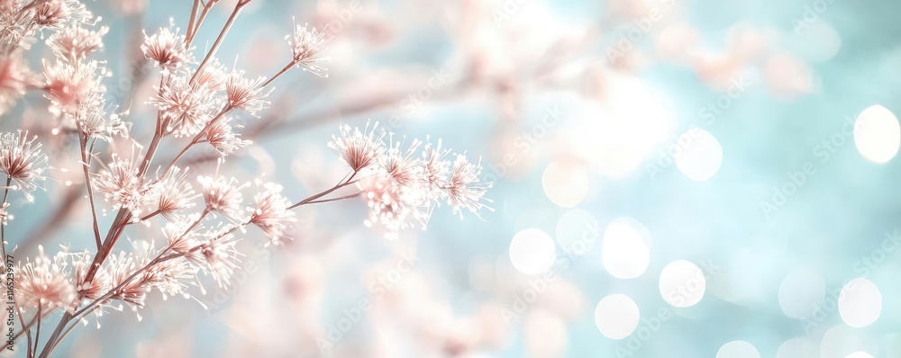 Fireworks abstract background concept. Delicate pink blossoms with soft blue bokeh in the background, evoking springtime tranquility. Fireworks abstract background concept. Delicate pink blossoms with soft blue bokeh in the background, evoking springtime tranquility.