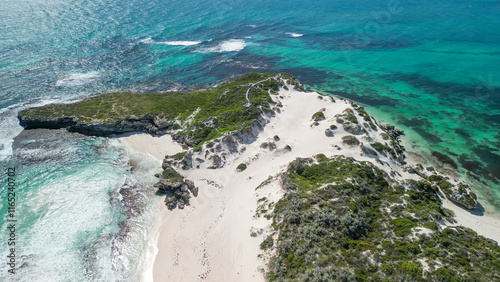 Jurien Bay's Sandy Cape Reserve from above: a serene escape with turquoise waters and sandy shores