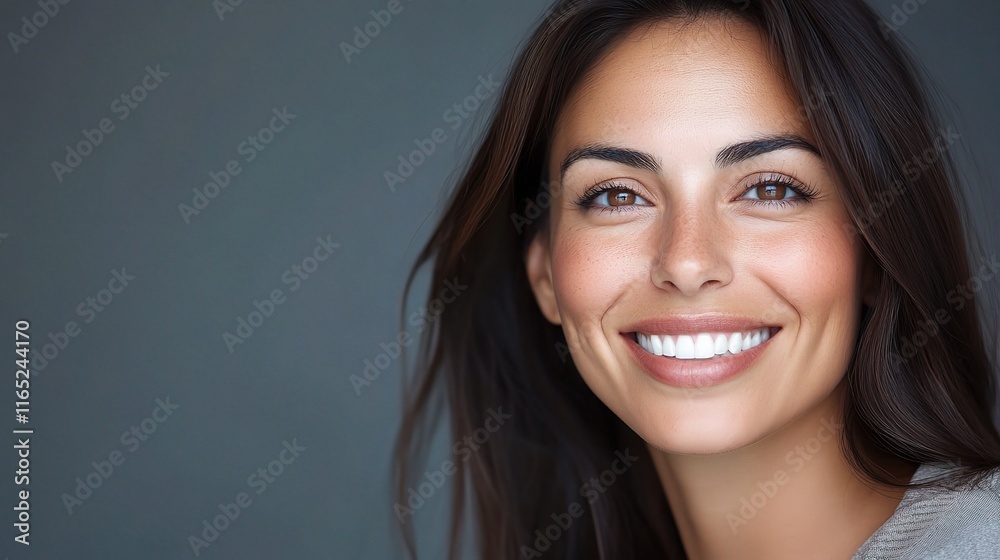Fototapeta premium Smiling Hispanic Businesswoman Posing in Studio Setting