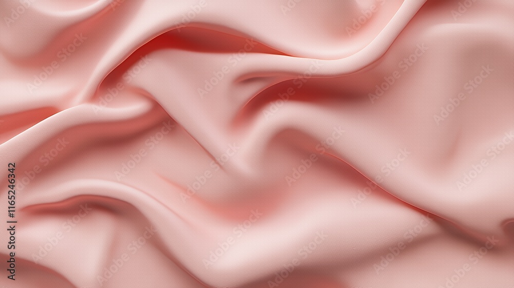 Obraz premium Soft Pink Fabric Draped in Gentle Waves
