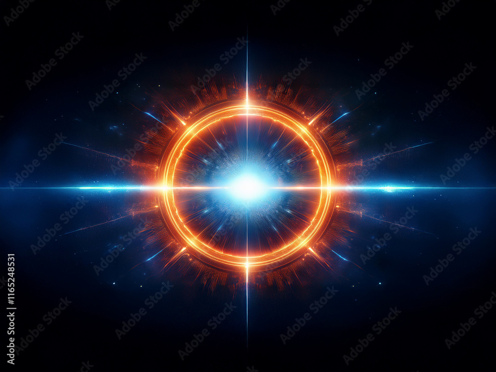 A vibrant, glowing circular portal, radiating energy in shades of orange and blue against a dark cosmic backdrop. Intricate details within the ring suggest advanced technology or mystical power. A vibrant, glowing circular portal, radiating energy in shades of orange and blue against a dark cosmic backdrop. Intricate details within the ring suggest advanced technology or mystical power.