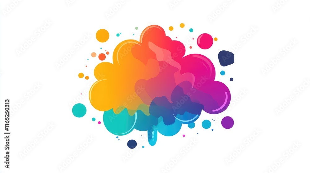 a creative mind map chart clipart, brainstorming process element, colorful connected nodes, flat design, isolated on white background a creative mind map chart clipart, brainstorming process element, colorful connected nodes, flat design, isolated on white background