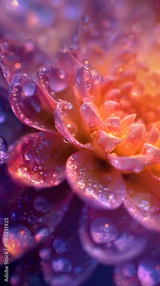 Vibrant Dewdrops on a Dahlia Petal Macro Photography Exquisite Closeup of Nature's Beauty Vibrant Dewdrops on a Dahlia Petal Macro Photography Exquisite Closeup of Nature's Beauty