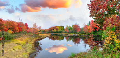 Mt Desert Narrows in Foliage Season, Bar Barbor - ME, USA photo