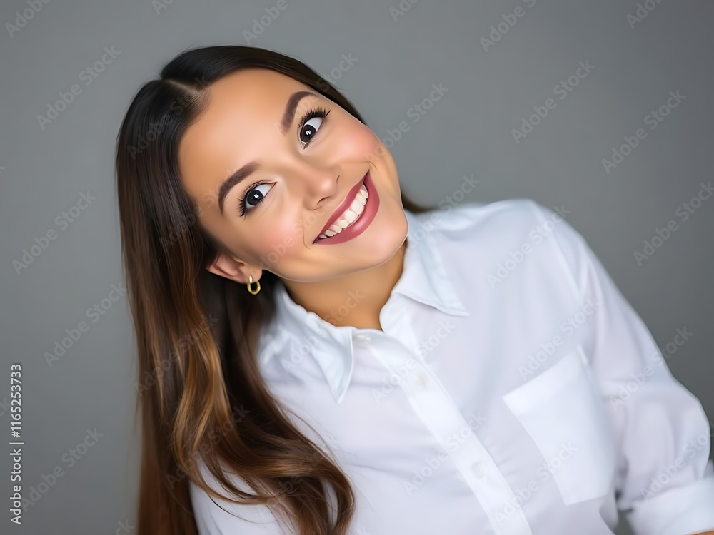 portrait of a woman smiling portrait of a woman smiling