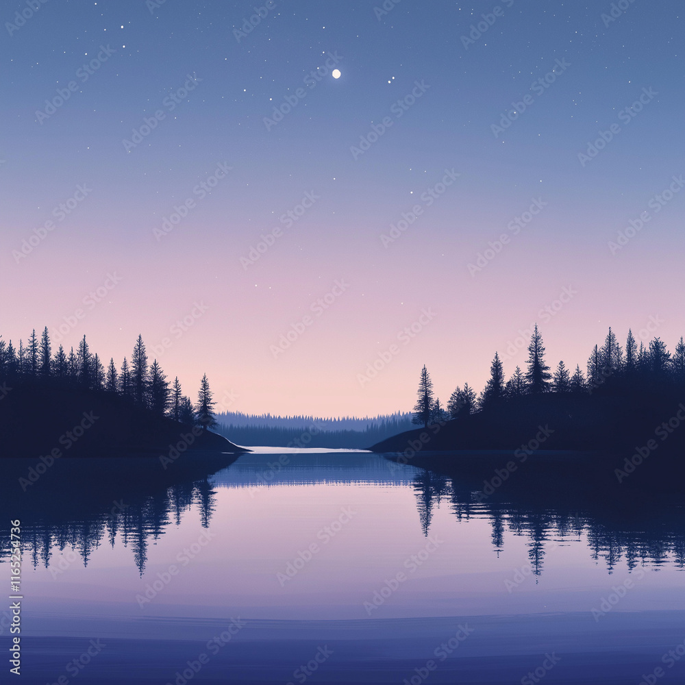 Fototapeta premium A vibrant yet simple pastel landscape of a sunny meadow, with fluffy white clouds in a light blue sky. Gentle green grass sways in the wind, dotted with colorful wildflowers. A single butterfly flutte