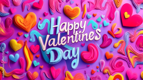 Valentine’s Day 3D Heart Design – Romantic Pink and Red Abstract Artwork, Perfect for Love Celebration, Couples, and Special Occasions – High-Quality Vibrant Colors and Festive Decoration for Cards an