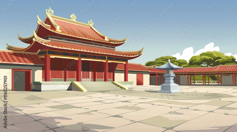 Fantasy landscape Oriental chinese temple fantasy Fantasy landscape Oriental chinese temple fantasy