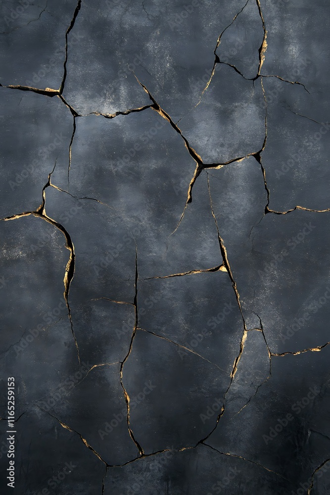 Obraz premium dark asphalt surface with subtle cracks and rough textures