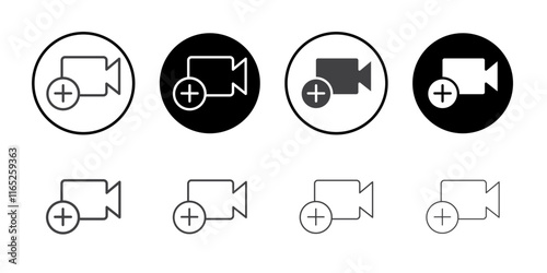 Add video icon simple vector symbol