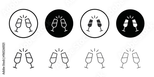 Champagne glass clinking icon simple vector symbol