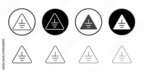 Electric grounding icon simple vector symbol