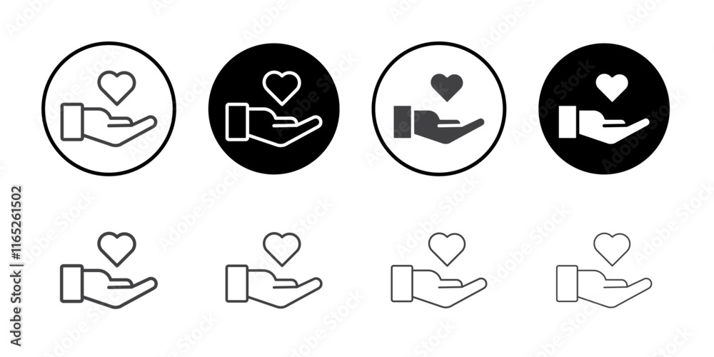 Hand holding heart icon simple vector symbol Hand holding heart icon simple vector symbol